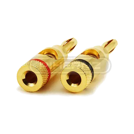 DY6-010 Pareja de Conectores Banana Bañados en Oro para Cable 6 mm