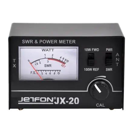 Medidor de ROE y Potencia Jetfon JX-20 (1,5 a 150 MHz, 100W, SO-239)