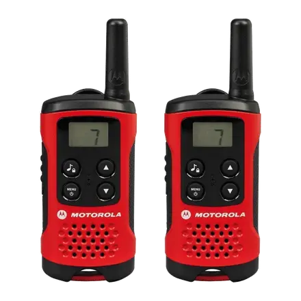 Motorola TLKR T40 – Pareja de Walkies de Uso Libre (Rojo)