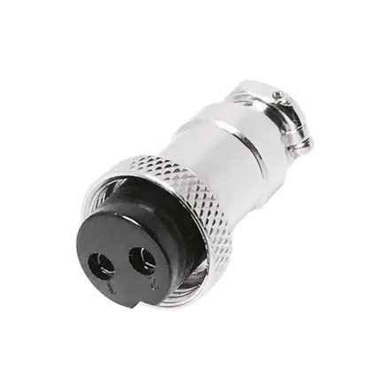 Conector Chasis Metálico Hembra 2 Pines P7-02-H para Micrófono de Radio