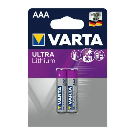 Pilas 1×2 Varta Ultra Lithium Micro AAA LR03 1,5V