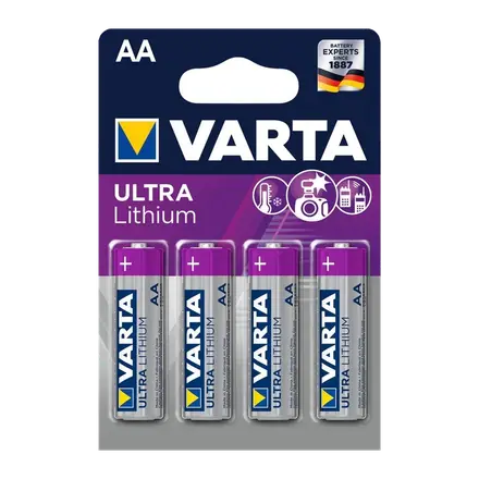 Pilas 1×4 Varta Ultra Lithium Mignon AA LR6 1,5V