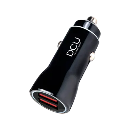 Cargador coche DCU 2 x USB 4.8A aluminio negro