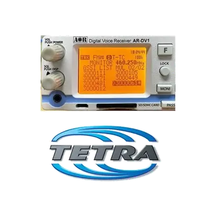 AOR AR-DV1 Receptor digital banda ancha + clave activacion TETRA Gssi