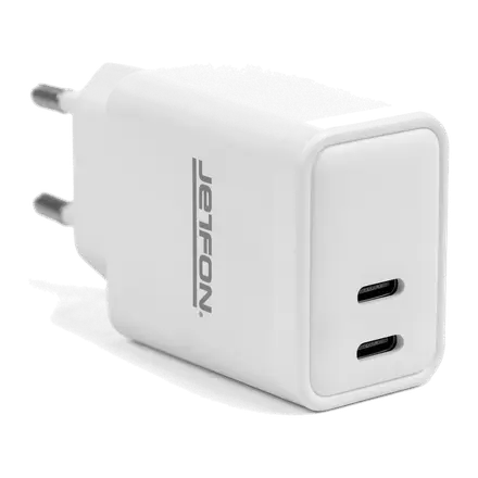 Cargador Rápido Jetfon Doble USB-C 10W para Walkies y Dispositivos Electrónicos