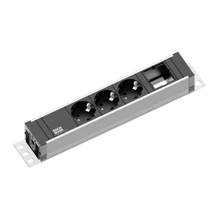 Bachmann universal ALU 3 tomas de enchufe con escuadras