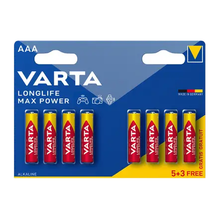 Varta Longlife Max Power Pila Alcalina AAA B5+3